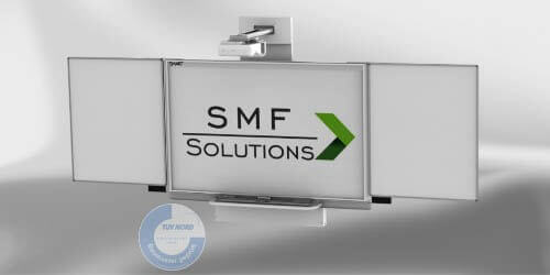 SMF HAWM-F-BP - höhenv. Wandhalterung, TÜV, inkl. Tafelflügeln, für interakt. Whiteboard + Epsonproj