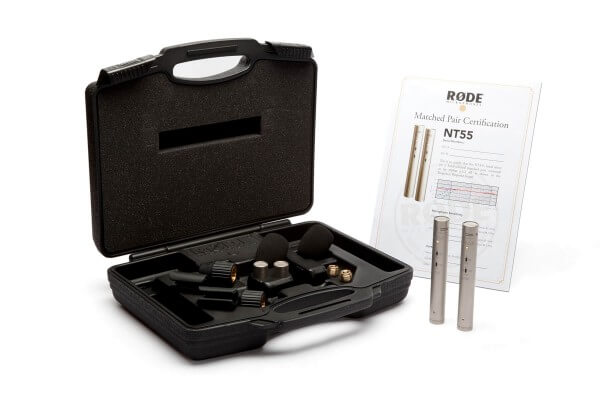 Røde NT55/MP, Stereo-Paar, 2 selektierte Kleinmembranmikrofone mit Wechselkapseln im ABS-Koffer